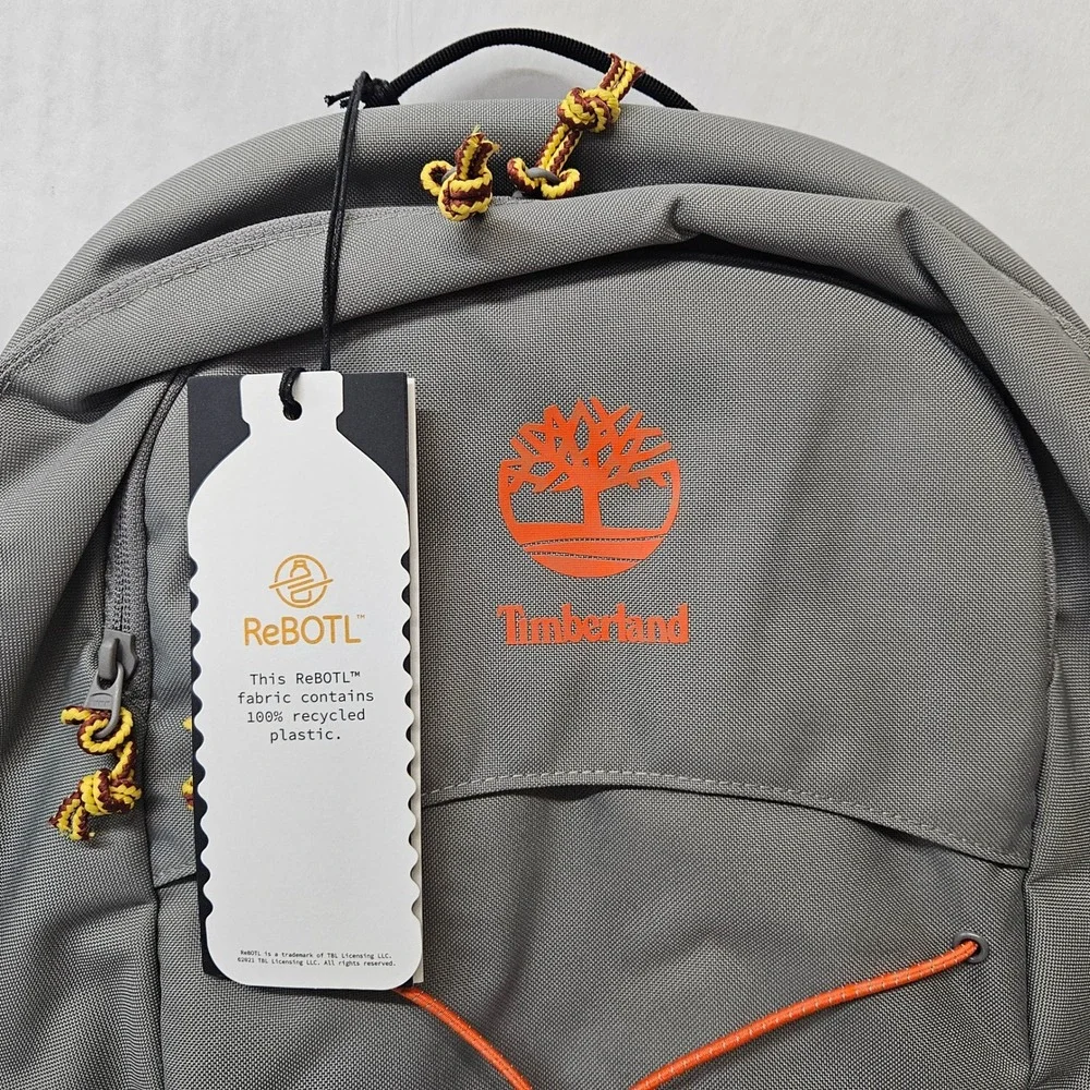 Timberland Back To School Backpack Laptop Sleeve TBC0YHNK-A6S Grey Black Orange